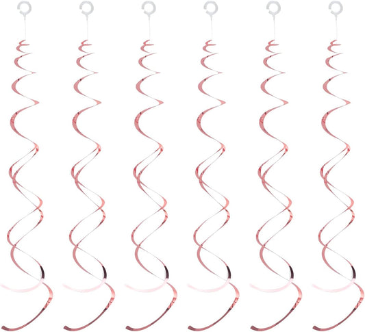 30 Pieces Rose Gold Foil Hanging Swirls for Hollywood Party Decorations Wedding Graduation Birthday Baby Shower Decorations