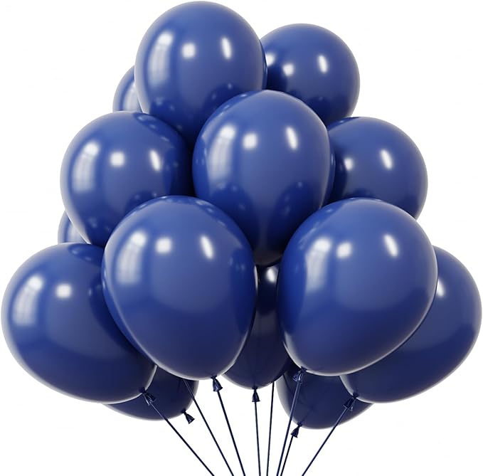 KBZVNAF Navy Blue Latex Party Balloons - 50 Pack 12 inch Round Helium Navy Balloons for Graduation Baby Shower Birthday Wedding Party Decorations
