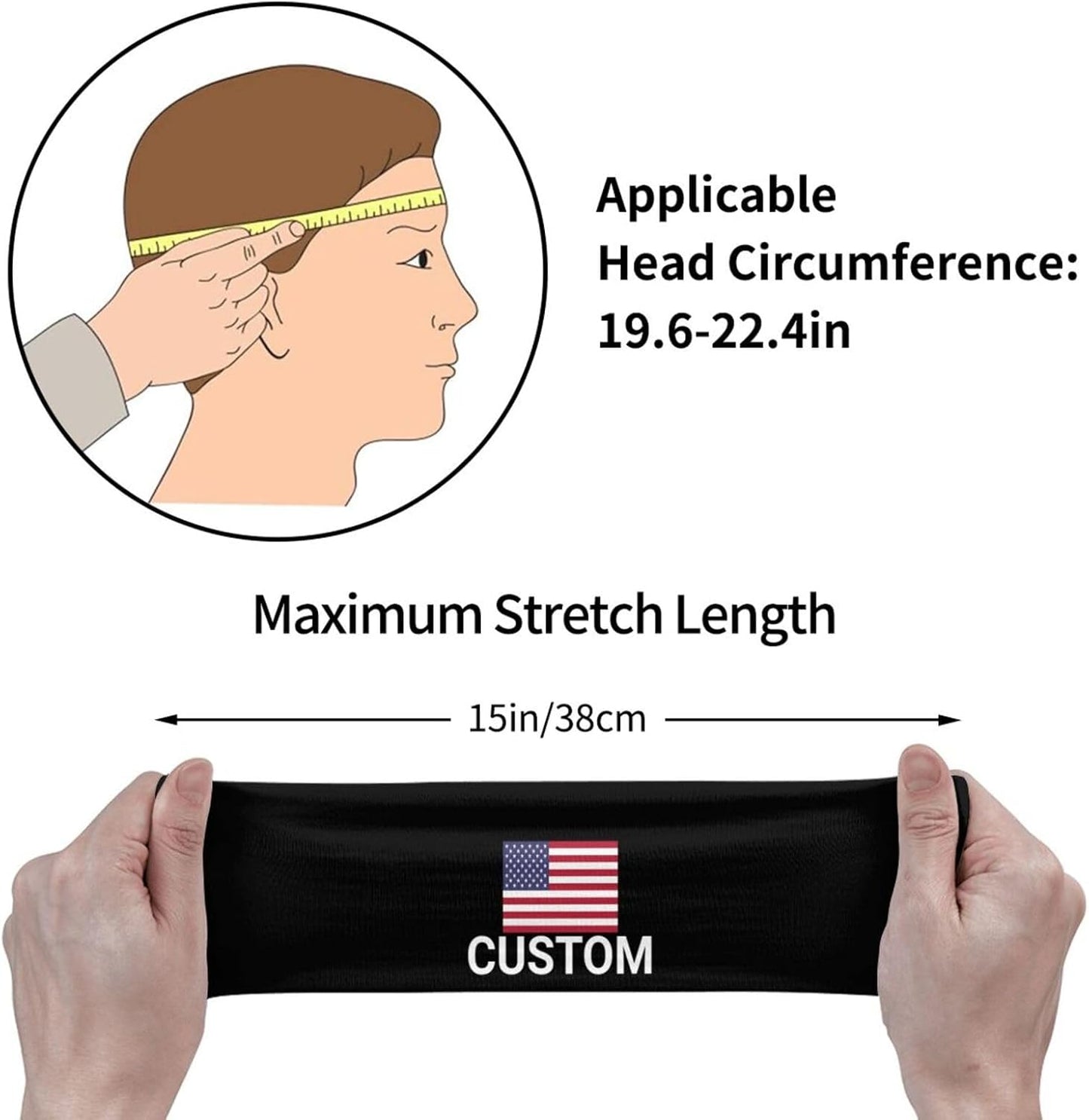 Custom Sports Headband Sweatband Bandana Add Your Photo Logo Text. Bulk Custom Unisex Sports Moisture Wicking Breathable Elastic ﻿