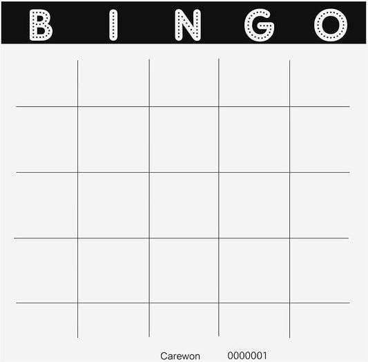 Carewon 50 Blank Bingo Cards, 9" x 9", Large - Disposable Paper Bingo Sheets for Classroom, Parties & Events