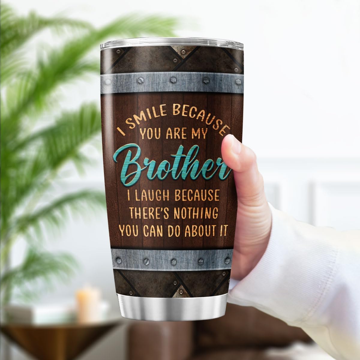 Funny Brother Gift Tumbler, 20oz Stainless Steel Cup with Humorous Quote, Double Wall Insulated Travel Mug for Siblings Birthday Christmas, Practical Present from Sister or Brother