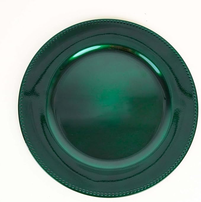 Efavormart 12 pcs 13" Hunter Green Round Charger Plates for Tabletop Decor Holiday Wedding Catering Event Decoration