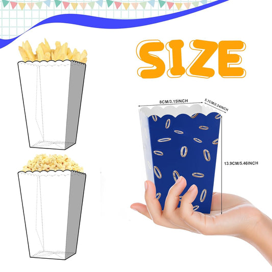 24Pcs Party paper Popcorn Box, Anime Popcorn Box Mini Disposable Popcorn Cup, Snack Candy Fries Container, Apply to Weddings Movie Night Birthdays Halloween Christmas Family Graduation Parties