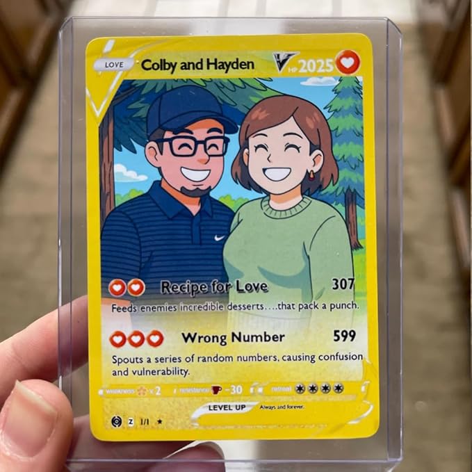Personalized Anniversary Card from Cartoon Anime Couple Photo, Gifts for Couples Valentines Cards, Romantic Card Gift for Boyfriend Girlfriend, Couple Keepsakes, Valentine’s Day Anniversary 3