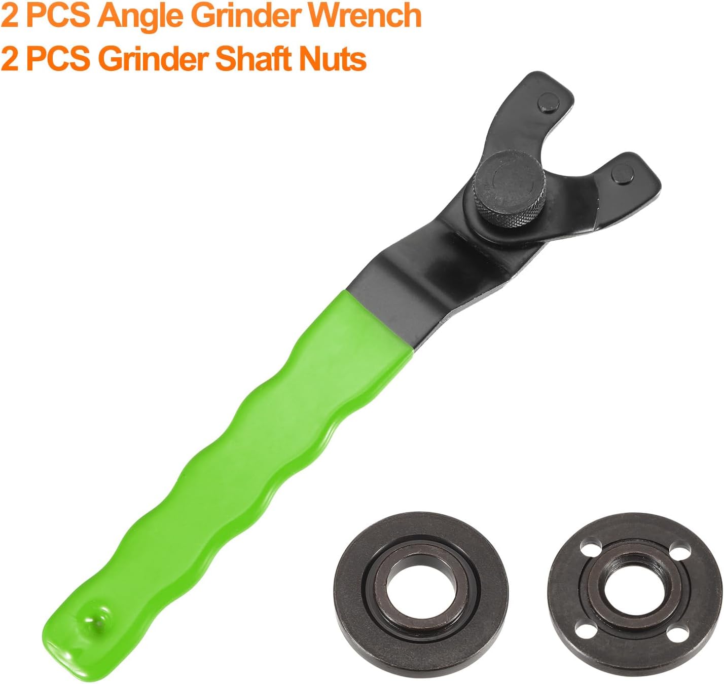 HARFINGTON Adjustable Angle Grinder Wrench Set 0.4"-1.9" Range Universal Lock Nut Pin Spanner Wrench with Grinder Shaft Nuts for Angle Grinder Table Grinder, Green