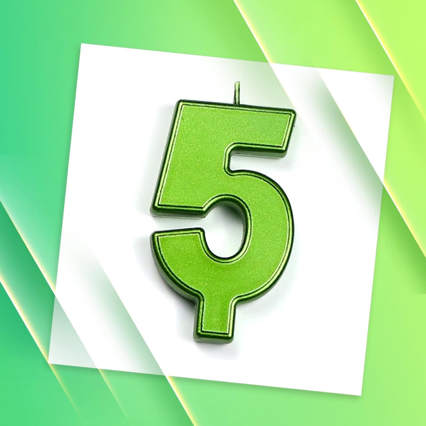 DERVENTA Birthday Candles Big Numbers Green 3.7 inch Party Cake Topper 1 Piece (Number 8 Green)