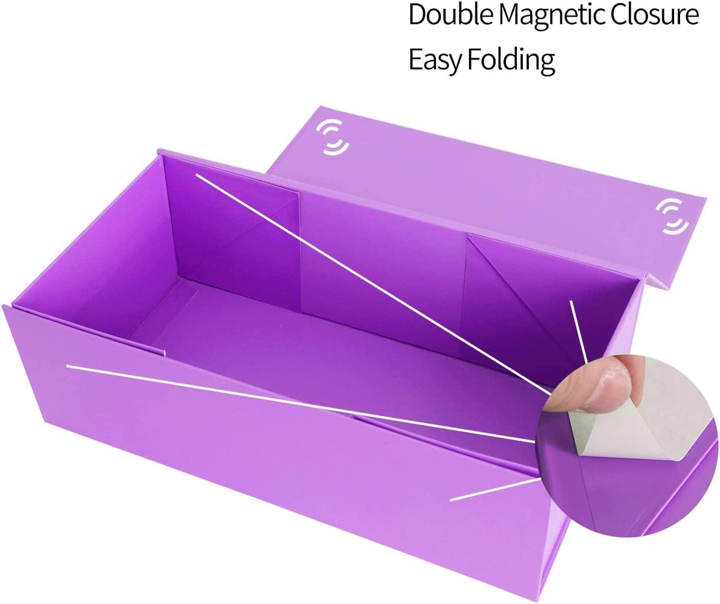 Purple Gift Box 12" x 6" x 4" with Magnetic Closure Lid Gifts Boxe for Presents,Bridesmaid Gifts Boxes,Cute Box,Birthday Gift Boxe,Luxury for Gifts Packaging, Magnetic Gift Boxes for Wrapping Gifts (Purple)