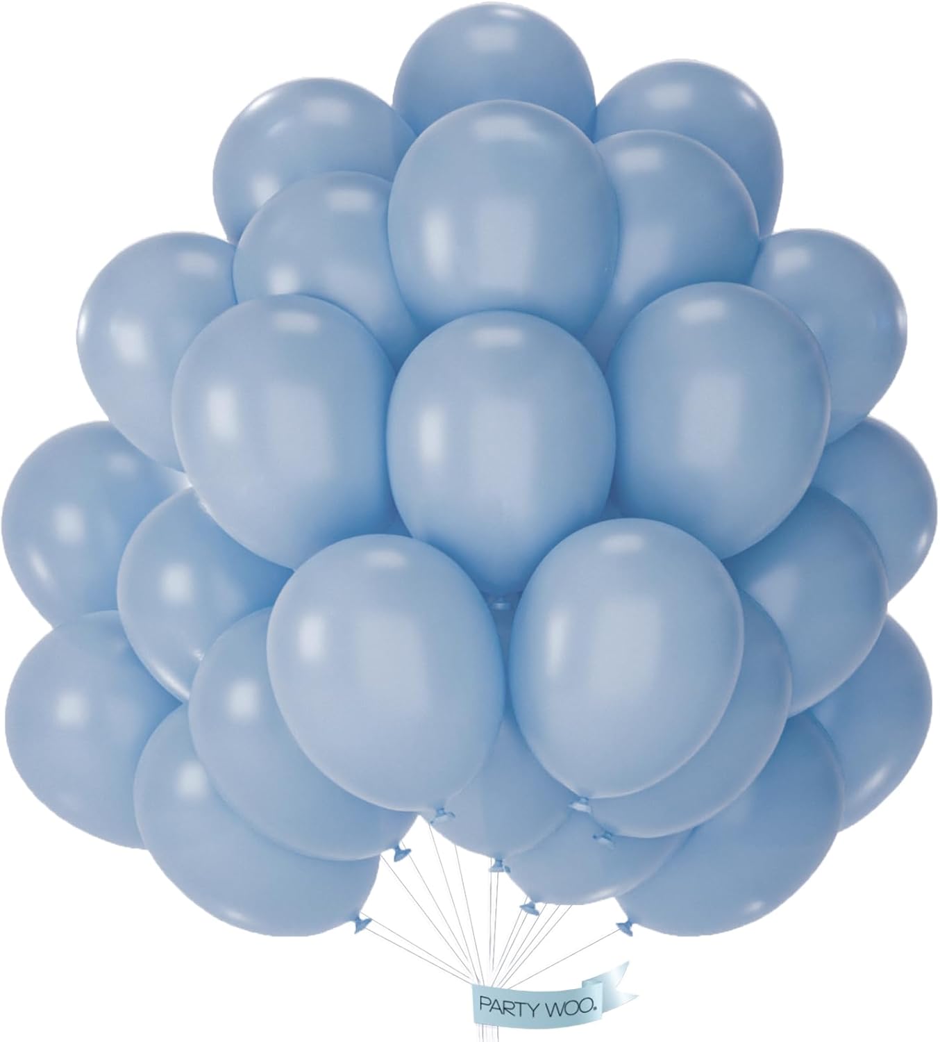 PartyWoo Dusty Blue Balloons 101 pcs 12 Inch Matte Boho Light Blue Latex Helium Balloons for Graduation Baby Shower Gender Reveal Under the Sea New Born Birthday Party Decorations Blue-F55
