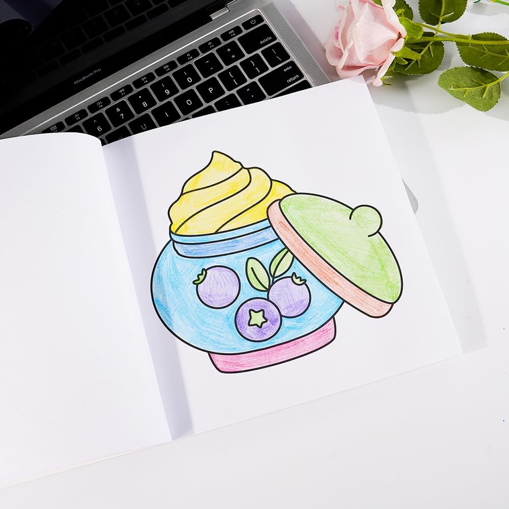 Adorable Coloring Book for Kids Ages 4–8: 40 Unique Single-Sided Pages to Prevent Bleed-Through | Thick Paper for Markers & Crayons | Screen-Free Learning Fun & Family Creative Gift (Glow Cosmetics)