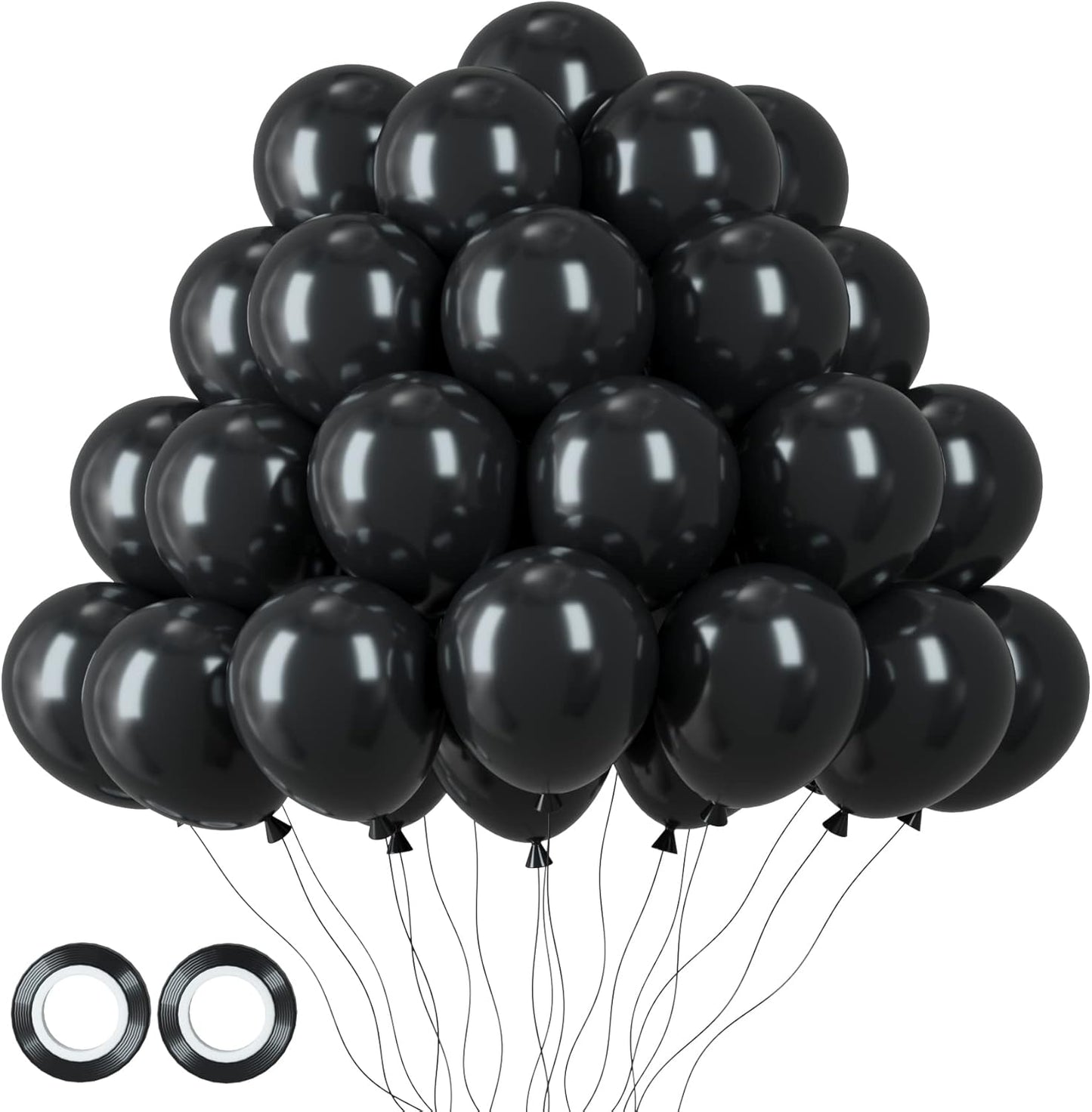 105pcs Black Balloons 12inch Party Latex Balloons for Birthday Graduation Baby Shower Anniversary New Year Holiday Party Decorations