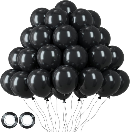 105pcs Black Balloons 12inch Party Latex Balloons for Birthday Graduation Baby Shower Anniversary New Year Holiday Party Decorations