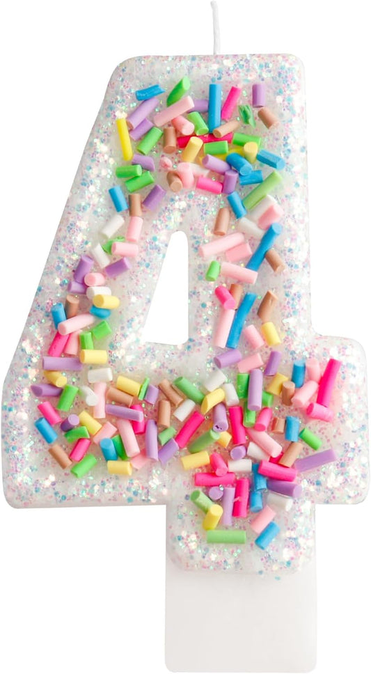 Girls Colorful Candy Birthday Candle,4th Birthday Candle for Party Supplies,Candles for Cake Decoration,2.76 inch Number 4 Girl Boy Cake Topper Wedding Anniversary Pastel Sweet Theme Party Decoration