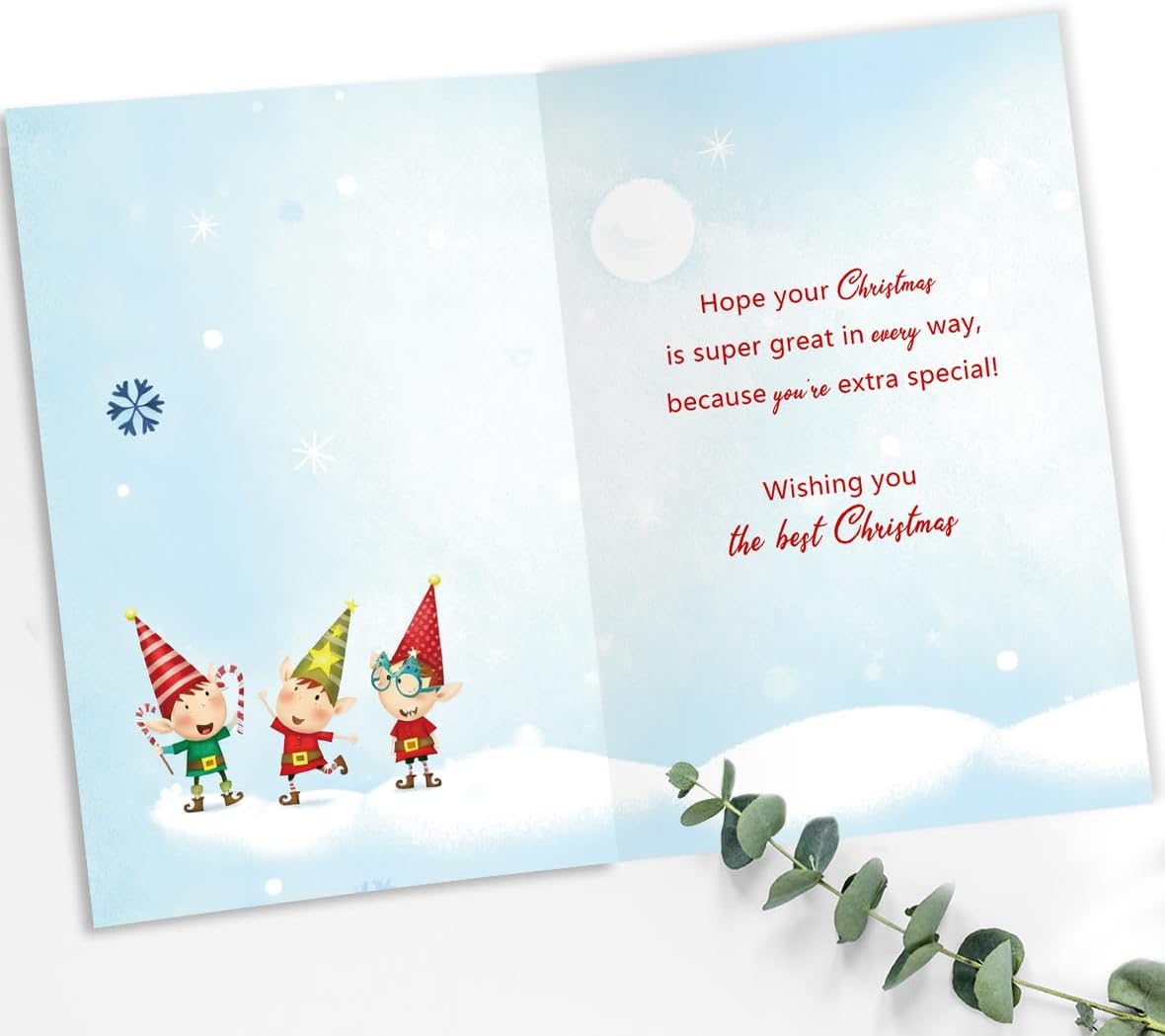 Grandson Christmas Card Gift, Christmas Card for Grandson, Cute Festive Elf Design for Boys