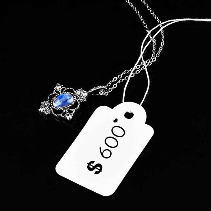 500 Pack White Price Tags with String Attached Writable Display Labels White Price Gift Tags for Clothing Jewelry Blank Merchandise Marking Labels, 1.38 x 0.87 Inches