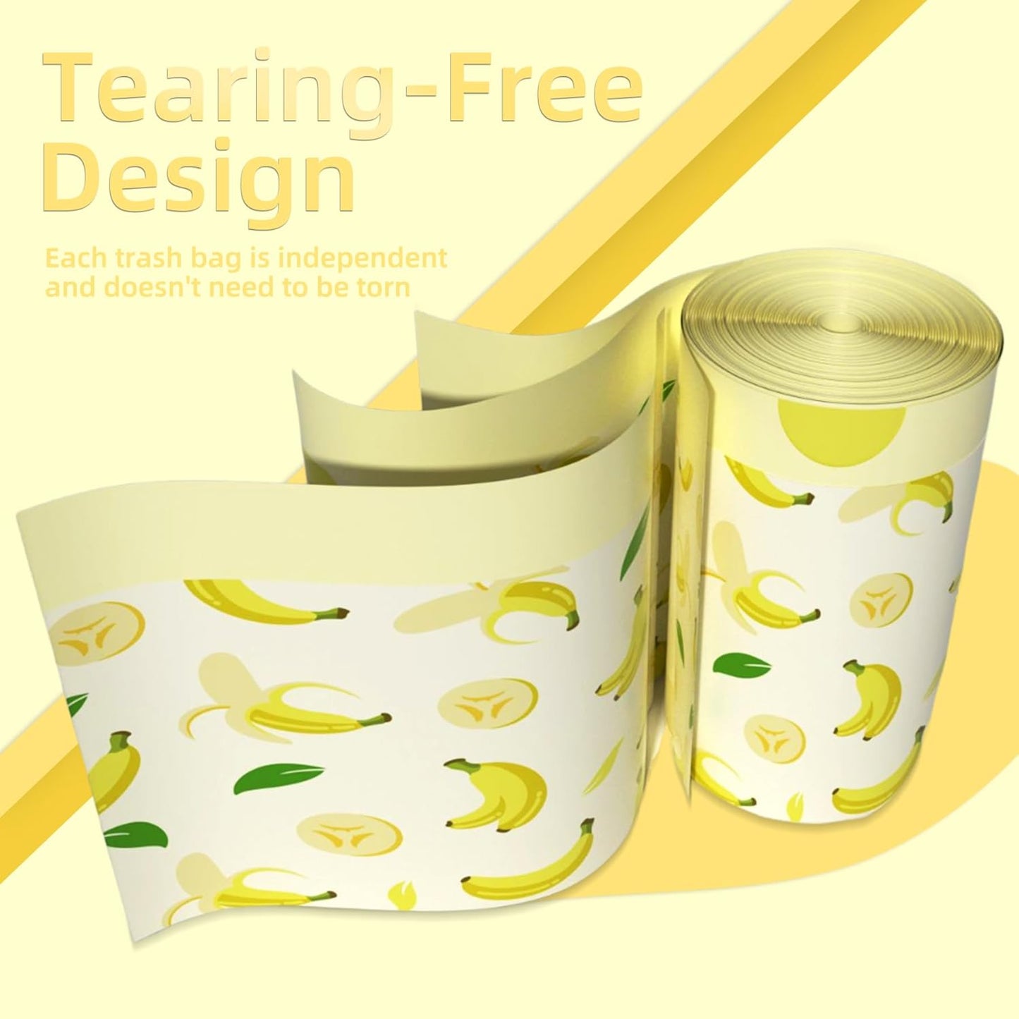 4 Gallon Small Trash Bags Drawstring,4 Gal Trash Can Liners,Small Bathroom Garbage Bags Scented,Tear Resistant Garbage Bags,50 Count Trash-Can-Liners (Banana)