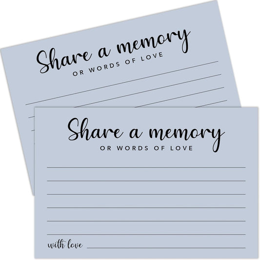 Share a Memory Cards for Celebration of Life, Graduation, Retirement, Birthdays, Guest Book Ideas, Funeral Sign In Book For Memorial Service, 4x6 Inches Set of 50 Pcs(Pastel Blue) -A12