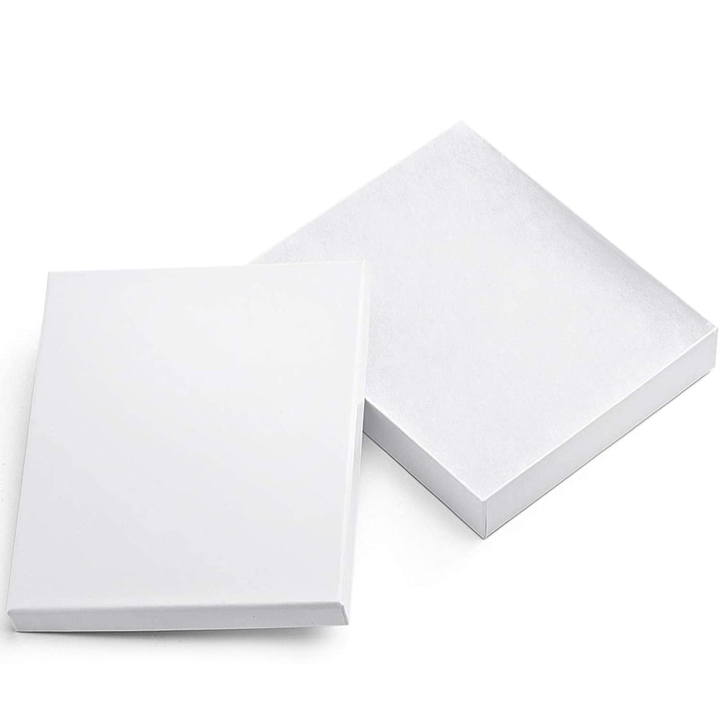 MESHA 8x5.5x1.25 20 Cotton Filled White Jewelry Gift Boxes, Kraft Cardboard Jewelry Boxes, JewelryBox for Small Business & Wearable Nails Enhancement