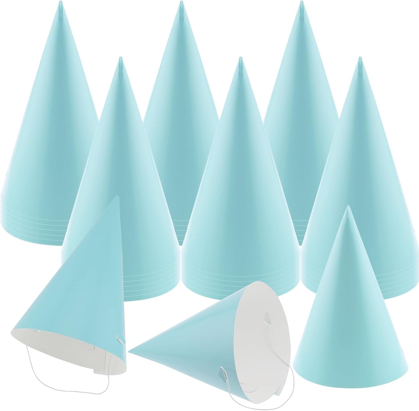 24 PCS Party Cone Hats DIY Birthday Paper Cone Hats for Kids and Adults Birthday, Baby Shower, Bridal Shower