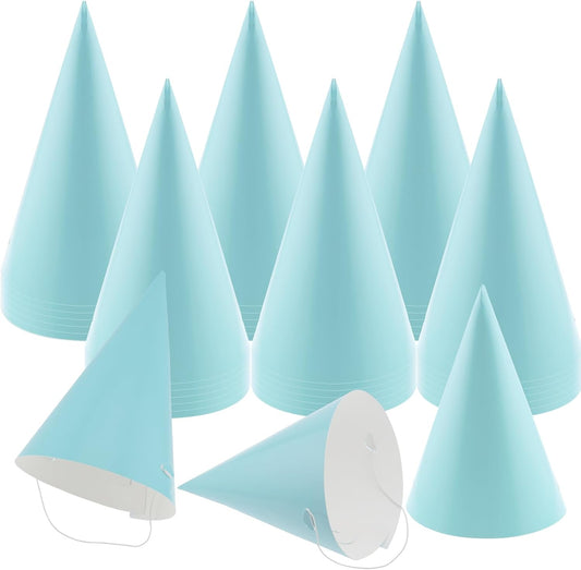 24 PCS Party Cone Hats DIY Birthday Paper Cone Hats for Kids and Adults Birthday, Baby Shower, Bridal Shower