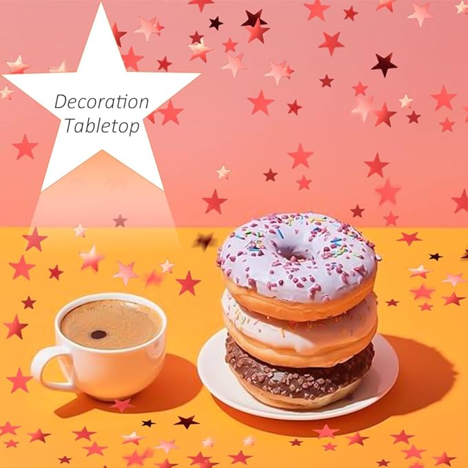 Ruidee 60g Star Confetti Metallic Foil Stars Table Confetti Metallic Foil Stars Sequin for Halloween Birthday Wedding Festival Party DIY(ZX/Red)