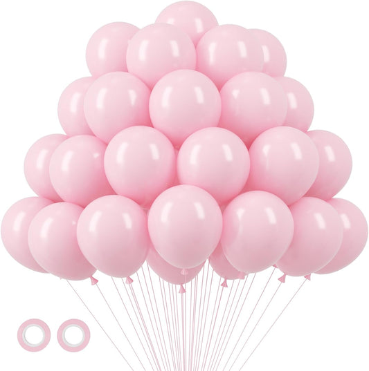 105pcs Light Pink Balloons 12inch Pastel Pink Balloons for Boys Girls Birthday Baby Shower Gender Reveal Wedding Decorations
