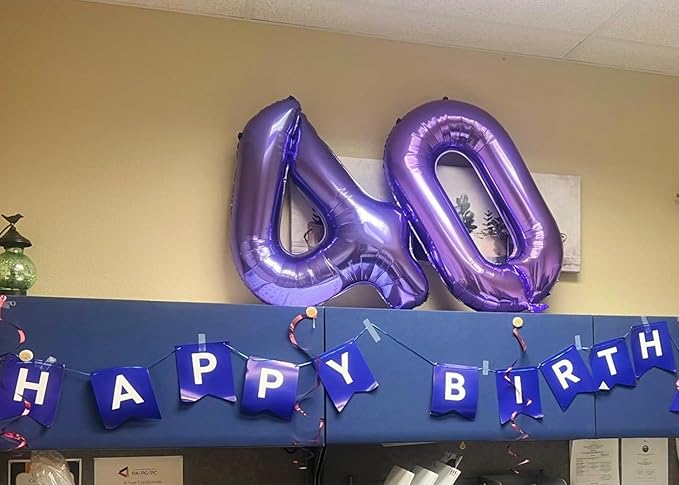 Number 0 Balloons 40 Inch Purple Number Balloons for 10 20 30 40 50 60 70 80 90 100 Numbers Balloon Birthday Decorations Wedding Event Baby Shower