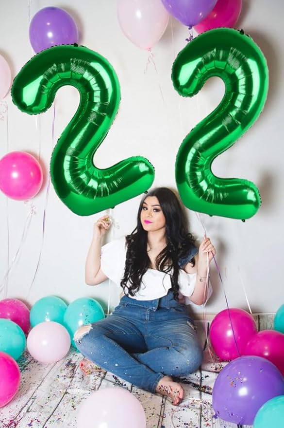 40 Inch Number 7 Balloon, 6 7 Birthday Decorations, Dark Green Seven Birthday Decor, 7 17 27 70 Year Old Balloon Number for Engagement, Wedding, Graduations