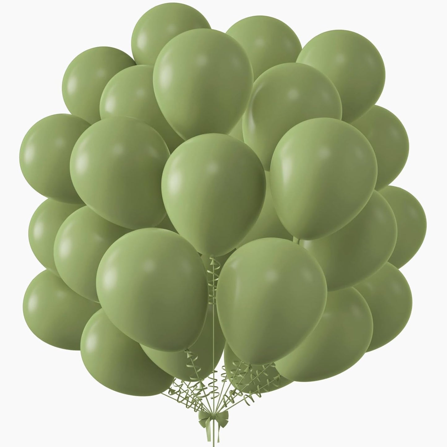 KALOR 10 Inch Retro Avocado Green Balloons, 100 Pcs Latex Helium Balloons for Kid's Birthday Party Baby Shower Wedding Graduation Graduation Party Decorations