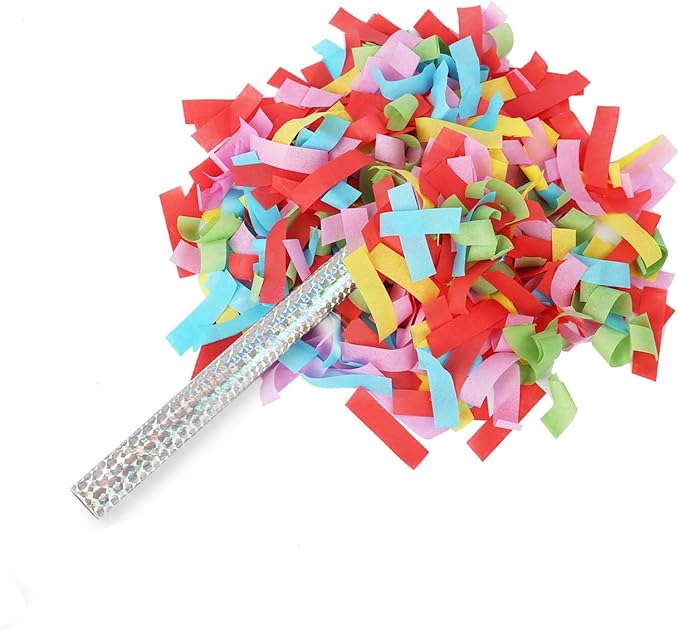 BATTIFE 20Pack Confetti Wands, Colorful Confetti Shoot Poppers, Tissue Paper Flick Flutter Sticks for Wedding Celebrations, Anniversary, Birthday Party Supplies, Multi-Color 7.8inch