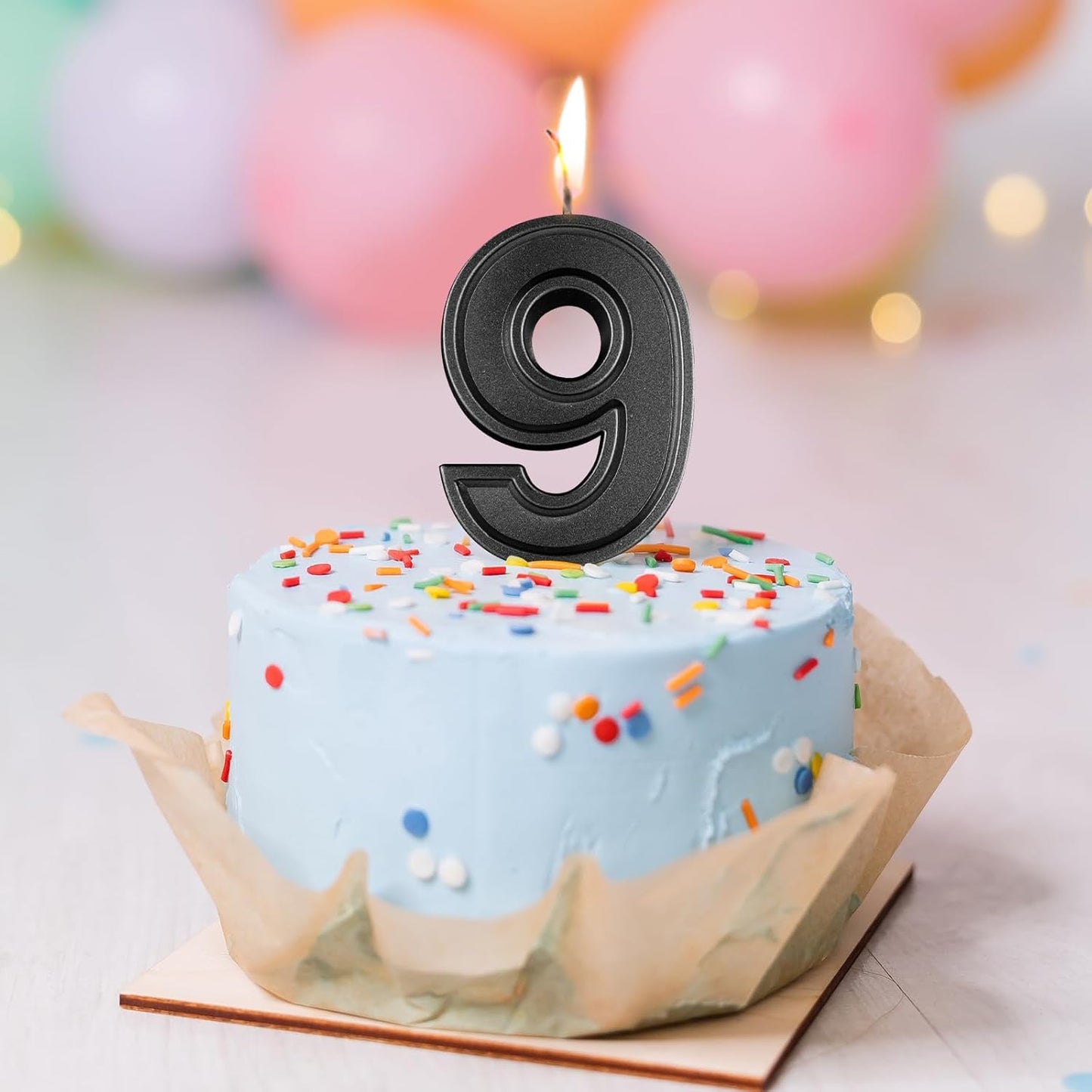 BEAN LIEVE Black Birthday Candles Number 9, Black Number Candles, Cake Number Candles for Birthday Parties and Wedding Anniversary Celebrations