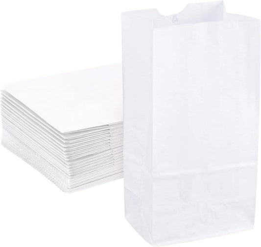 2lb White Paper Bags-Pack of 500ct