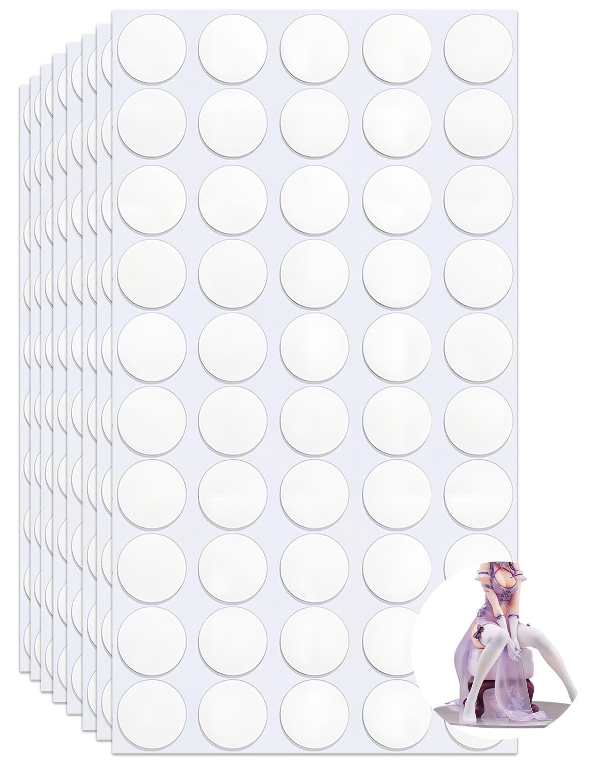 400 PCS Stick Dots Double Sided, 0.4" Clear Removable Sticky Adhesive Mounting Putty for Fixed Toy Doll Balloons Festival Party Decorations(Thickness 0.7mm