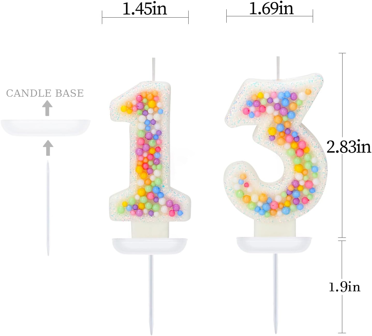 13th Birthday Candle for Cake, Colorful Macaron Numeral Candles for Boys/Girls, Theme Birthday Party Cake Decorations, Cake Topper for Birthday Party Supplies (Number 13)