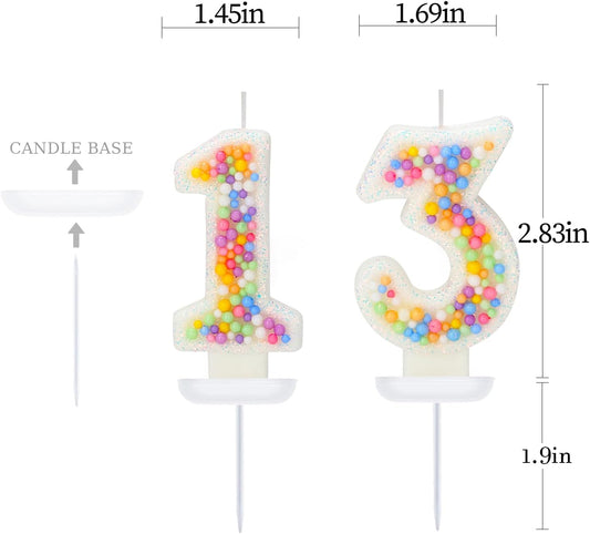 13th Birthday Candle for Cake, Colorful Macaron Numeral Candles for Boys/Girls, Theme Birthday Party Cake Decorations, Cake Topper for Birthday Party Supplies (Number 13)