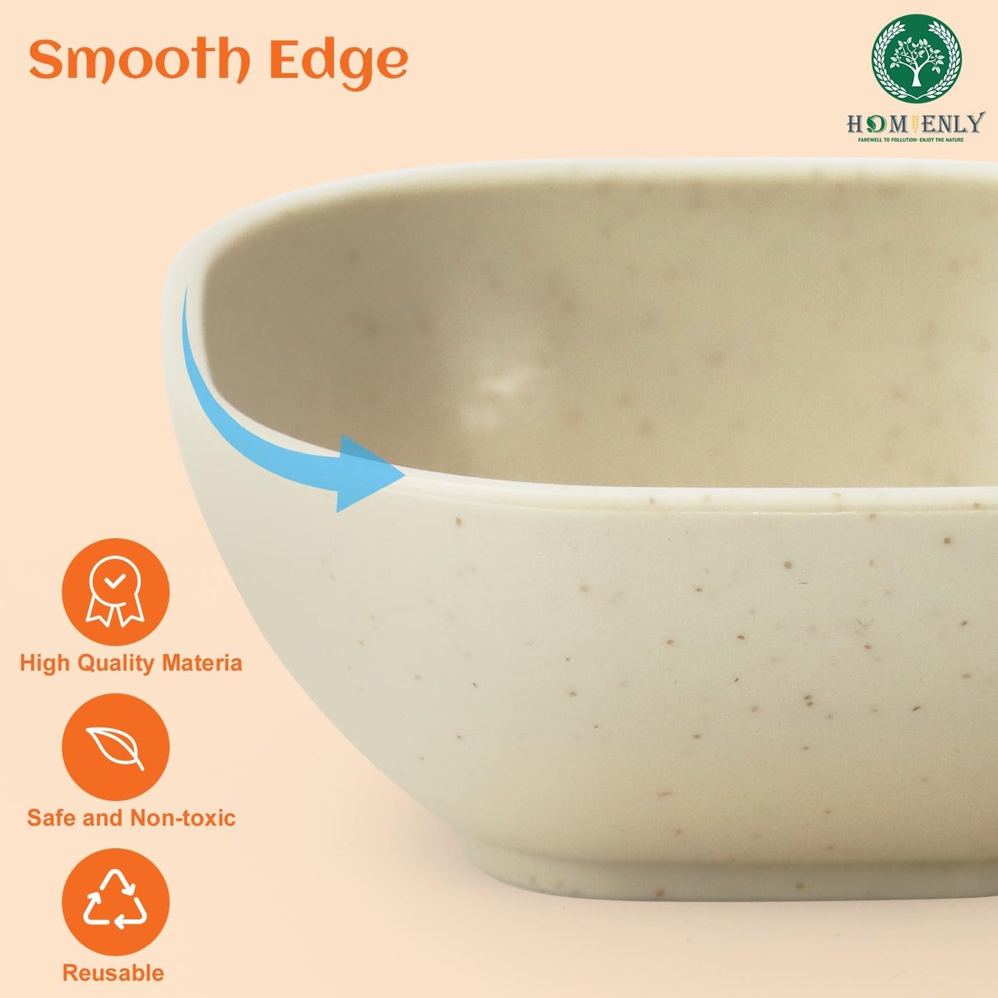 Homienly Soy Sauce Dishes,Wheat Straw Small Bowls Set of 6-4.5 OZ Small Dessert Bowls,Unbreakable Dipping Bowls,Dipping Sauce Cups,Mini Prep Bowls, Dip Bowls for Side Dish - Beige