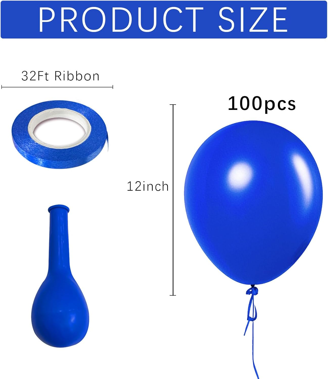 Blue Balloons Blue Party Decorations 100 Pack 12 inch Round Royal Blue Balloons for Birthday Graduation Baseball Nautical 4th of July Independence Memorial Day Patriotic Party Decorations