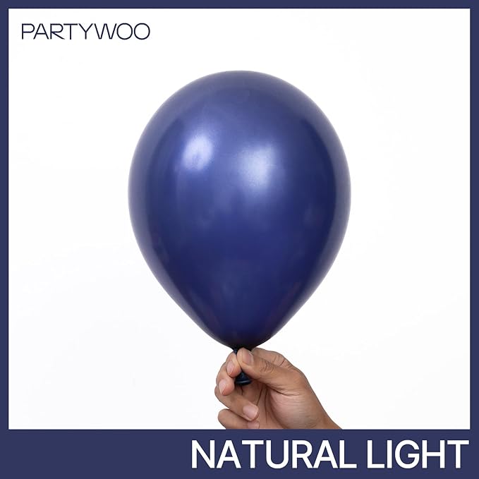 PartyWoo Navy Blue Balloons 140pcs Different Sizes of 18 12 10 5 Inch Dark Blue Balloon Arch Kit Garland for Graduation Wedding Sports Baby Shower Birthday Bachelorette Party Decorations Blue-Z90