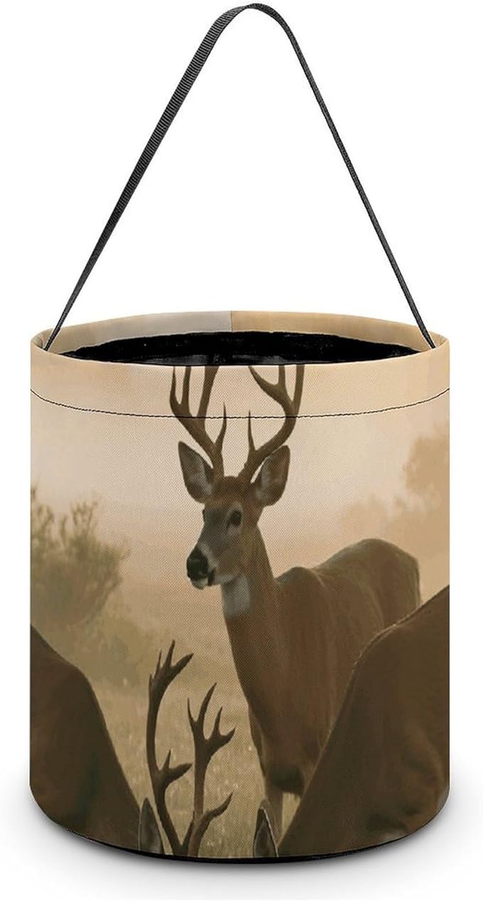Halloween Candy Bucket - Deer Grass Hunting Trick Or Treat Candy Bag, Gift Bag for Party Favor Supplies