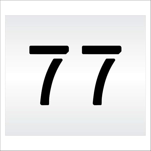 Pavement, Curb, and WheelStop Stencils - 6 inch Double Number Stencil - (77) - 6" x 9" x 1/8" (128 mil) - Pro-Grade
