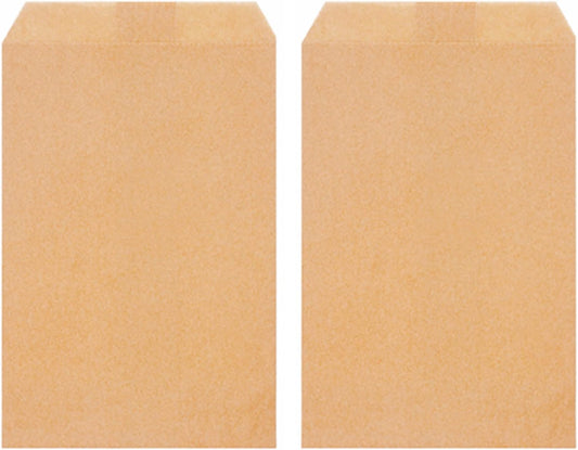 Quotidian Brown Flat Mini Greaseproof Kraft Paper Envelope Bags 2 3/4" x 4 1/2" (7 x 11.5cm) Pack of 100 - Small Treat Candy Wedding Tossing