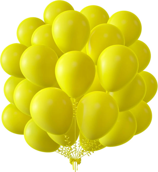 KALOR 10 Inch Yellow Balloons, 100 Pcs Latex Helium Balloons for Kid's Birthday Party Baby Shower Wedding Graduation Graduation Party Decorations
