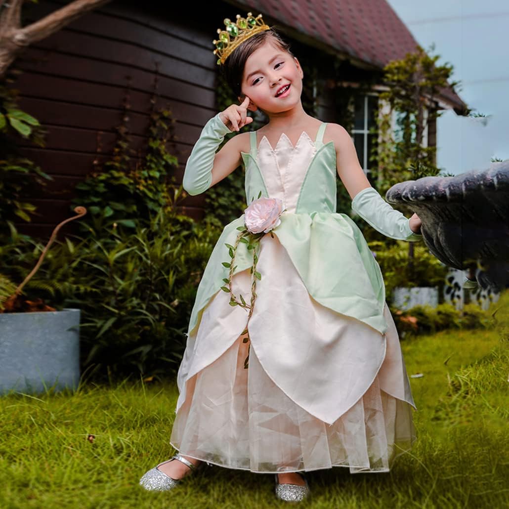 Girls Costume Accessories Princess Tiana Dress up Accessories for Girls Tiana Crown Halloween Christmas Party Favors for Kids