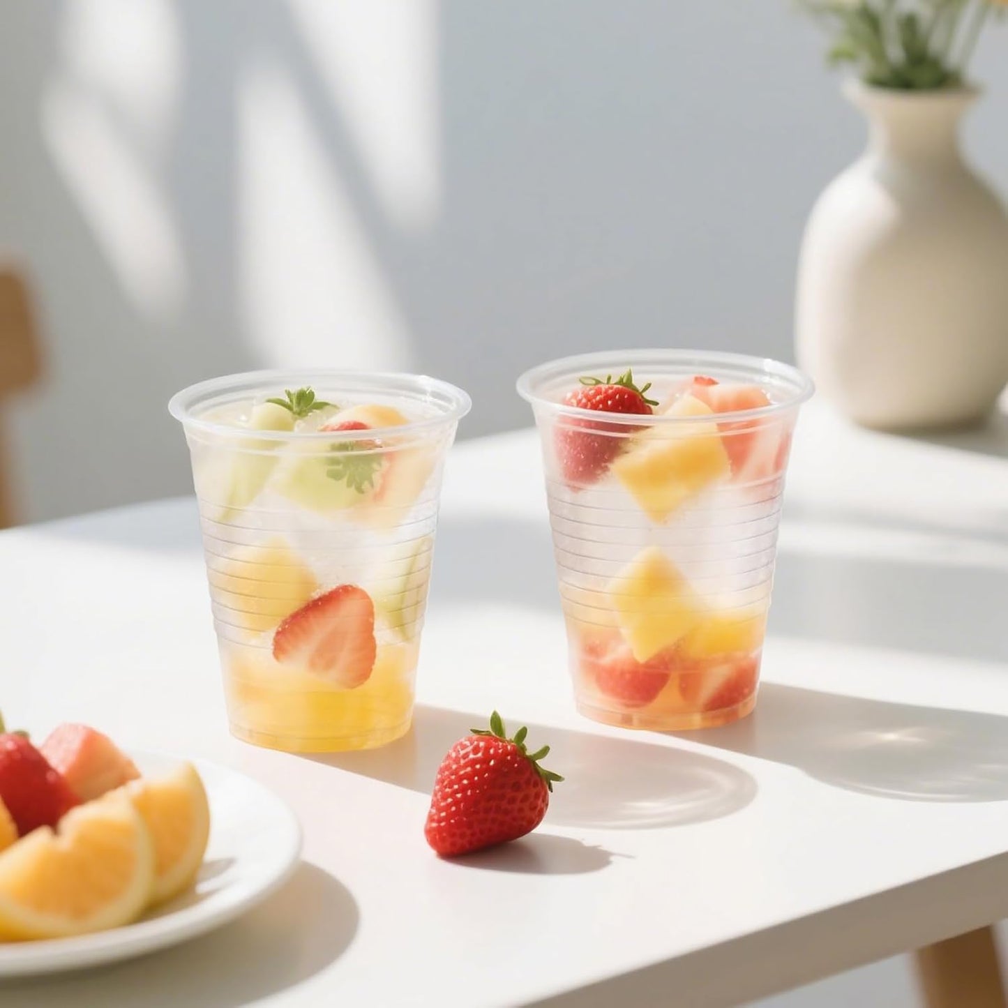 12 oz Clear Plastic Cups, 300 Count Bulk, PP Clear Plastic Cups for Party with Higher Heat Resistance, Suit for Hot Beverages, Soda, Juice (12oz 300count)