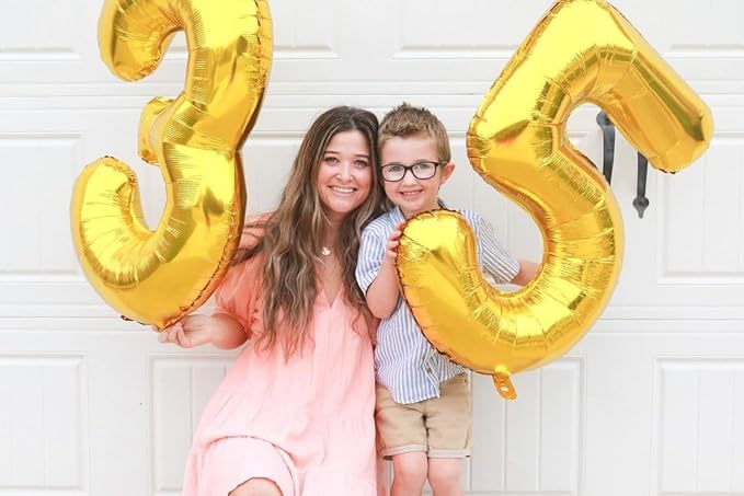 Gold 5 Balloon, Number Balloon 40 Inch, Gold and Black Party Supplies, 5th Birthday Balloon Decorations, 5 Number Balloons, Number 5 Balloon