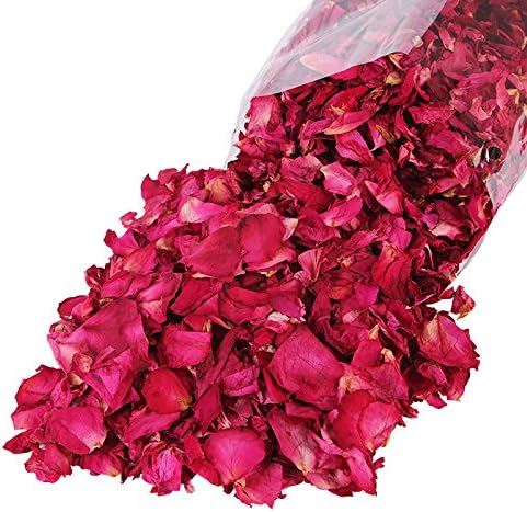 150 Grams/ 5.3 OZ Natural Real Red Rose Flower Petals Dried Rose Petal for Wedding Decoration Bath Foot Bath Wedding Confetti Crafts Accessories (5.3, Ounces)