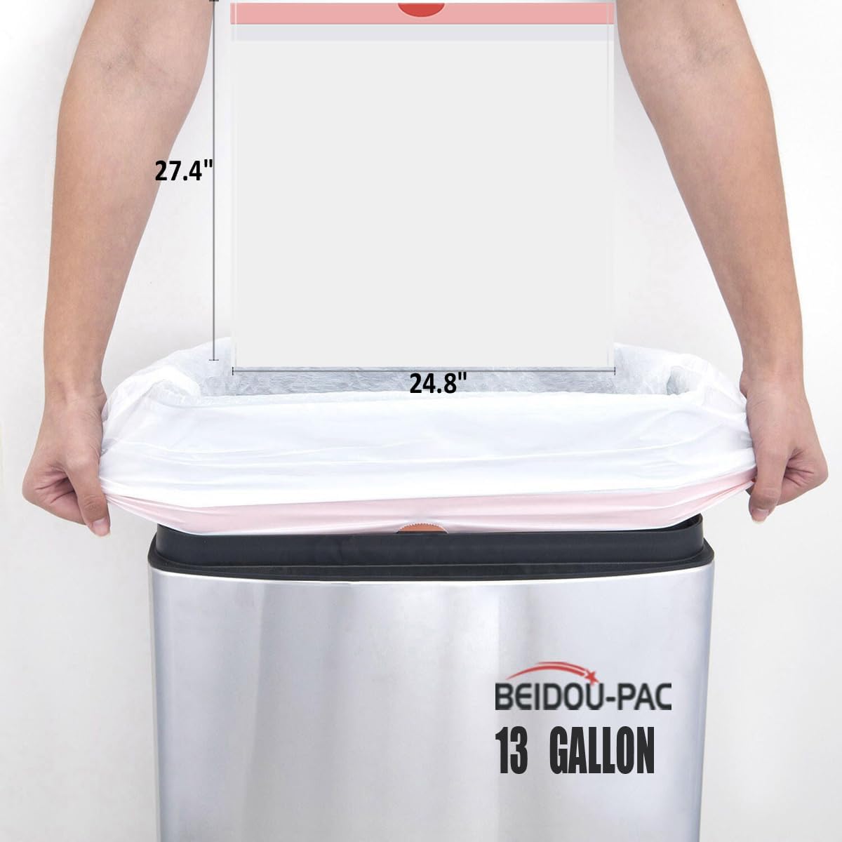 13 Gallon Trash Bags Drawstring, 200 Count, White & Unscented Garbage Bags, Multi-purpose Tall Kitchen Trash Bags Can Liners for Business Home Commercial and Industrial