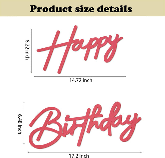 Happy Birthday Sign for Arch Backdrop - Felt Happy Birthday Letters Banner & Sign for Girls, Boys & Adults' Birthday Party Balloon Arch Decorations (Pink)