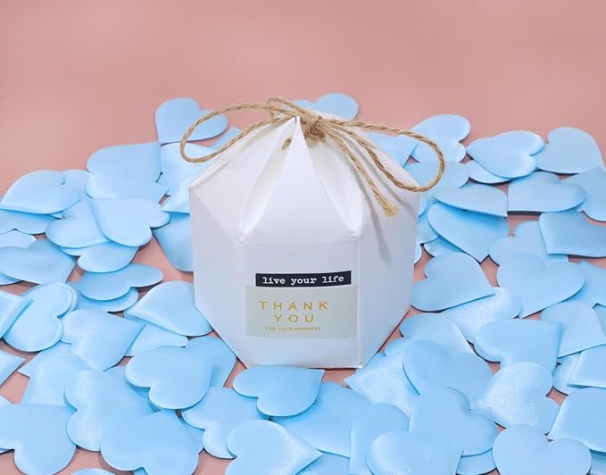 ONLYKXY 200Pcs 3.5cm Big Sponge Confetti Decor Glitter Flower Heart Shape Petals Table Decoration for Wedding Party Valentine's Day Scatter Ponge Petal Confetti (Blue)