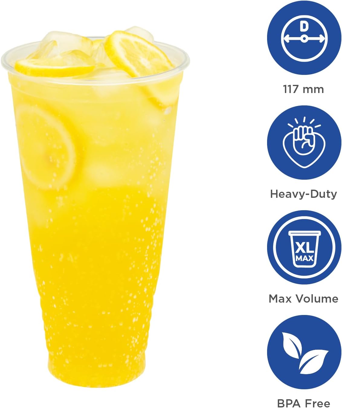 Karat [52oz - 300ct PP Plastic Cold Disposable Plastic Cups - BPA-Free, 117mm Diameter Drinking Cups for Cold Beverages, Iced Coffee, Water, Ideal for Parties and Events