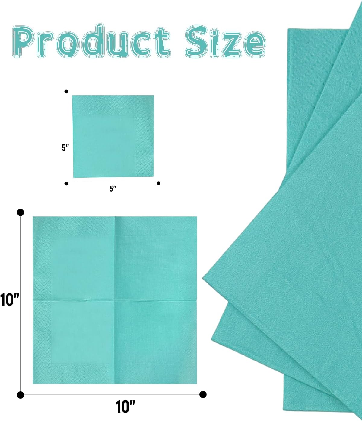 Mint Blue Cocktail Napkins 5 * 5inch disposable Beverage Napkin paper for Cocktail, Wedding, Dinner，Birthday Party Dessert Wine Paper Napkins（ 120 Count）